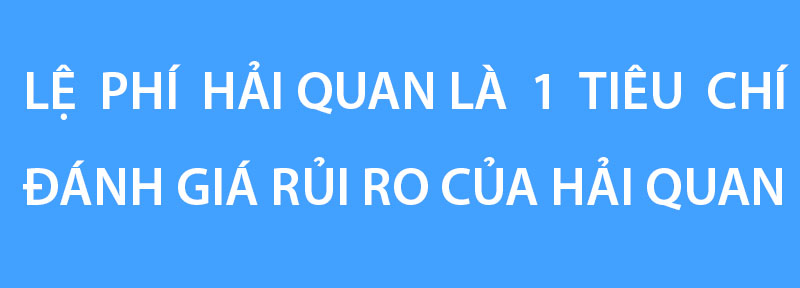 LỆ PHÍ HẢI QUAN LÀ 1 TIÊU CHÍ ĐÁNH GIÁ RỦI RO CỦA HẢI QUAN